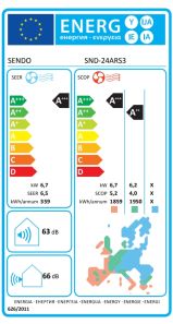 Sendo Aris SND-24/ARS Κλιματιστικό Τοίχου Inverter 24000 BTU A++/A+++ με Ιονιστή