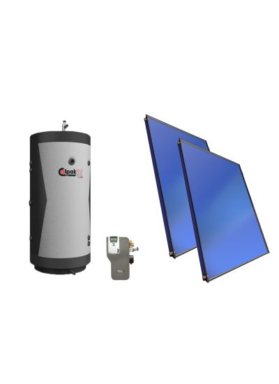 Calpak X-Flow 300lt με συλλέκτες PRISMA 2.0m² σύστημα βεβιασμένης κυκλοφορίας